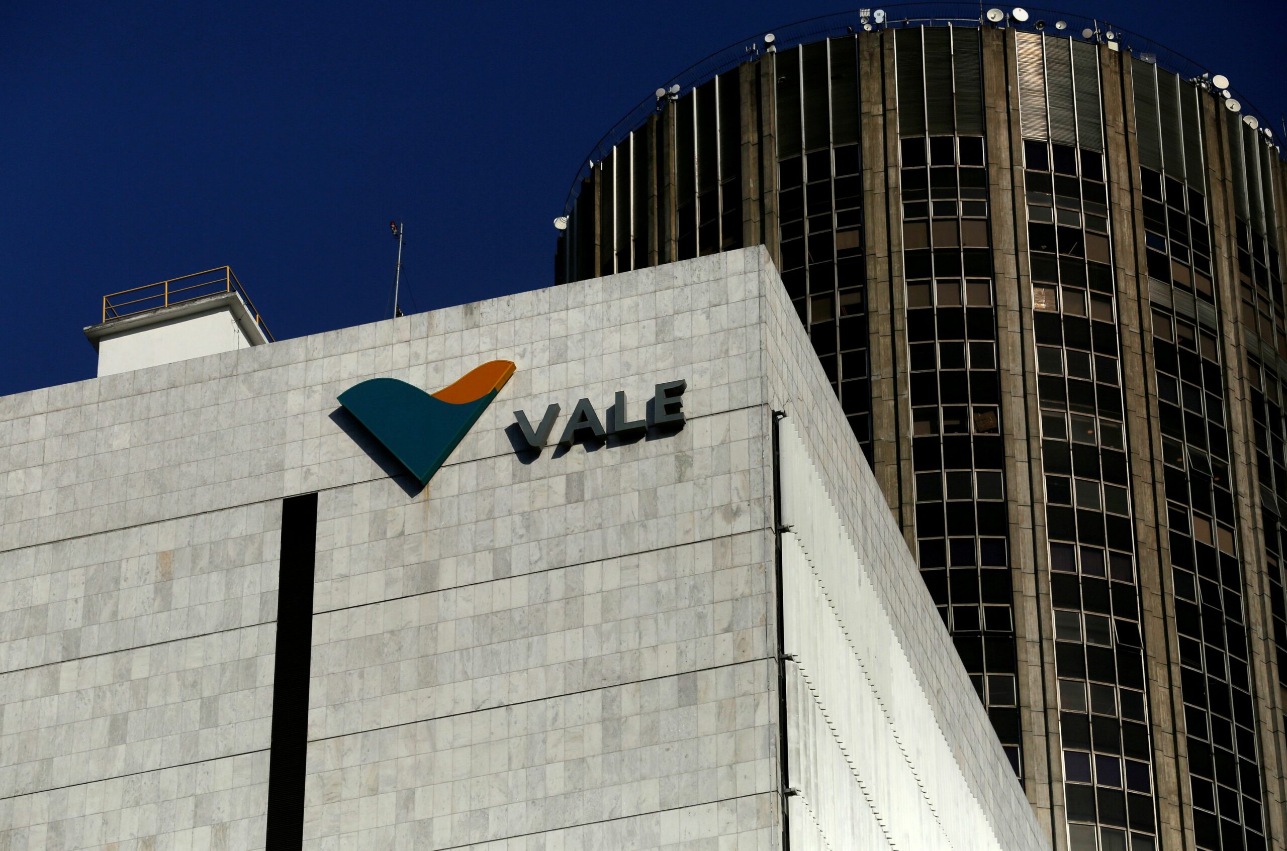 FILE PHOTO: A view shows the company logo of Brazilian mining company ...