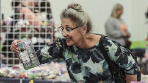 Cathy-Payne of Henderson looks at toys for her granddaughter at the Pigta