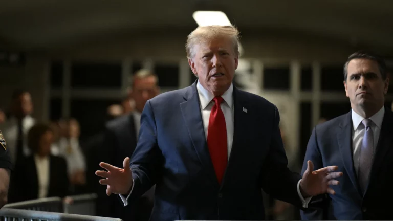 President Donald Trump Outside Court