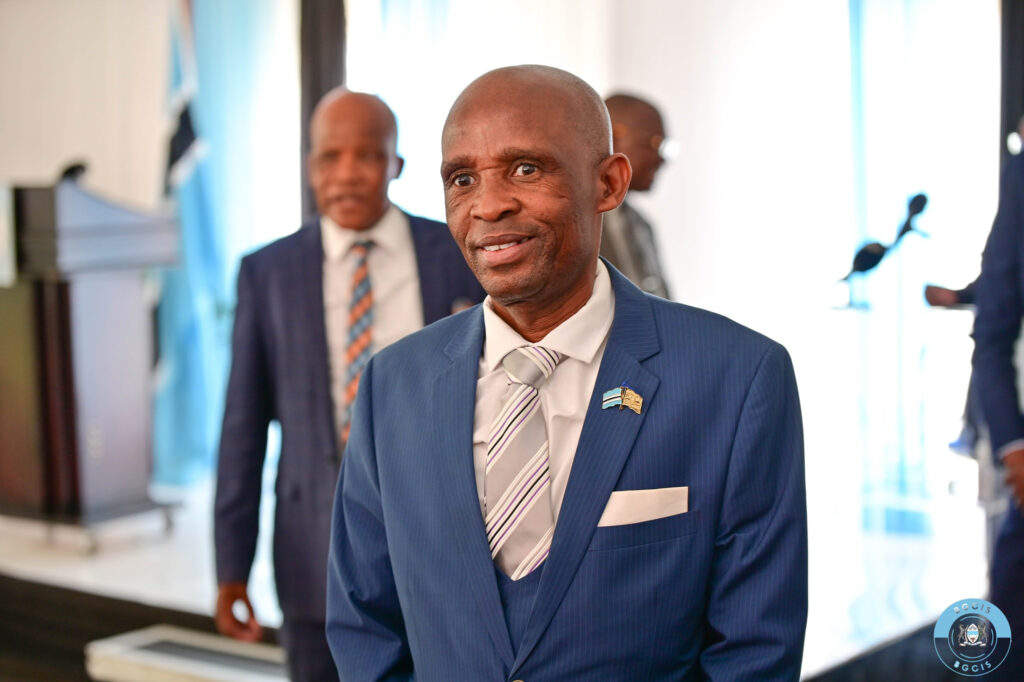 Minister of higher education prince maele at the swearing in ceremony for botswana's new cabinet ministers.