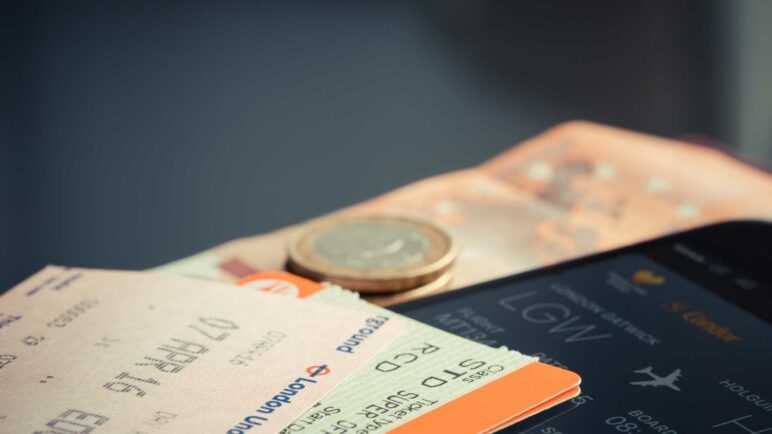 Travel document on a table