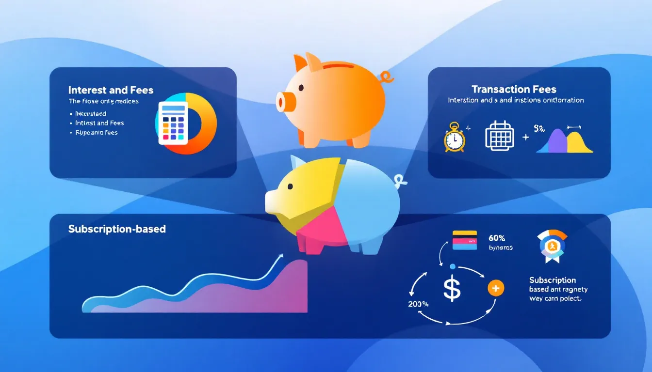 A visual representation of different fintech business models, illustrating how fintechs make money.