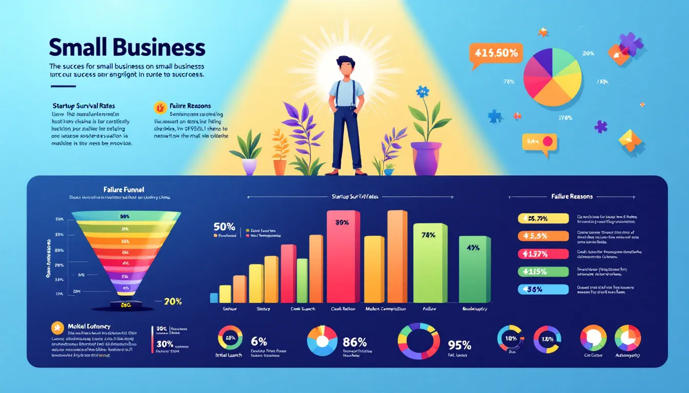 Success and failure rates of small businesses.