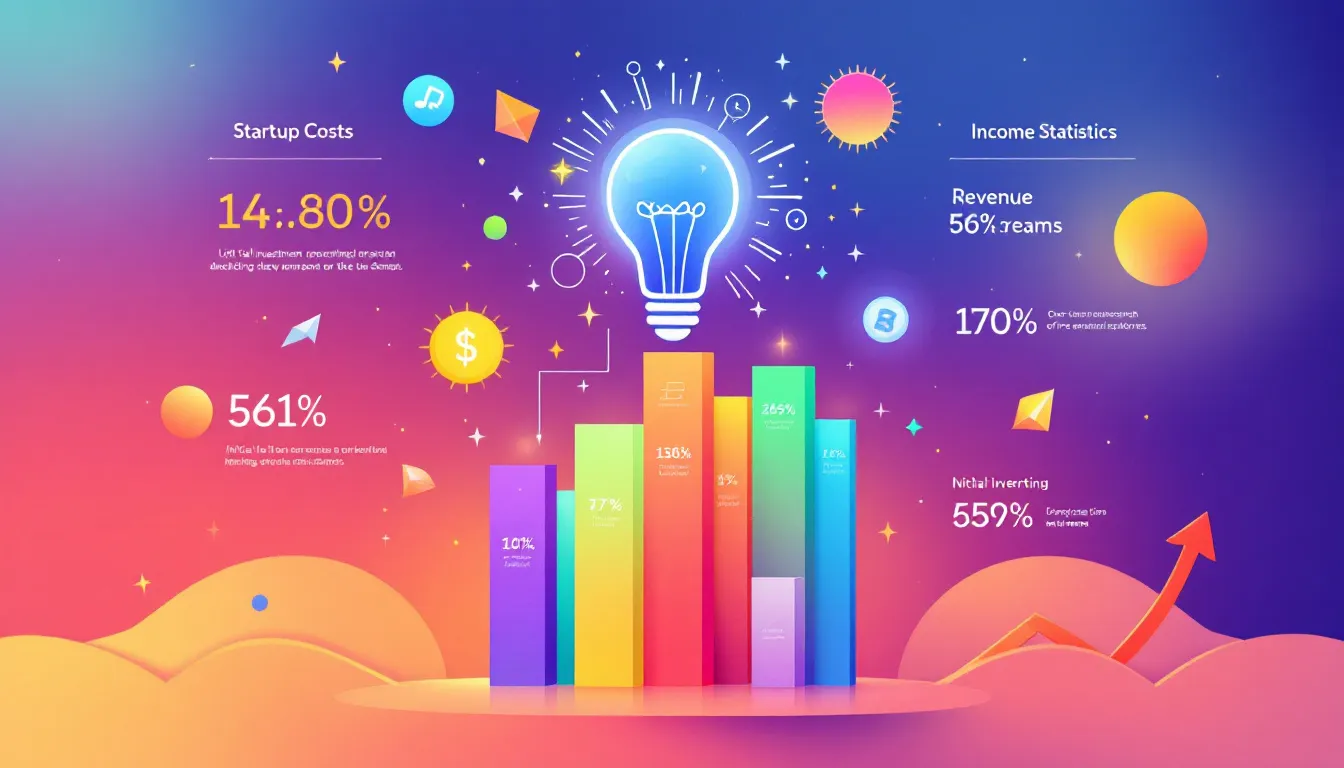 Financial aspects of entrepreneurship, including startup costs and income statistics.