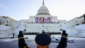 Rehearsals for donald trumps inauguration at the united states capitol featuring ceremonial guards and preparations for the event