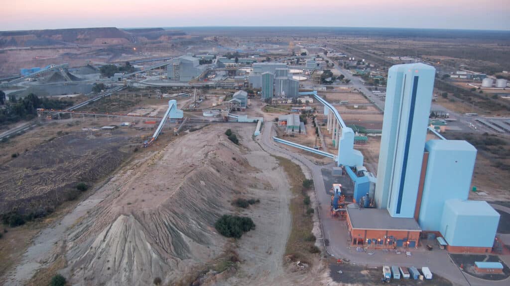 Aerial View of Debswana’s Jwaneng Mine – Botswana’s Diamond Powerhouse | Brimco Aerial view of debswanas jwaneng diamond mine in botswana showcasing large scale mining infrastructure and processing facilities