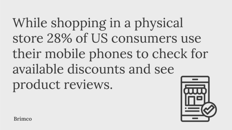 US consumers use their mobile phones to check for available discounts and see product reviews